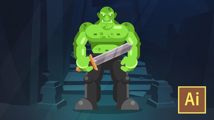 Learn Illustrator CC: Create a Simple Flat Vector Orc
